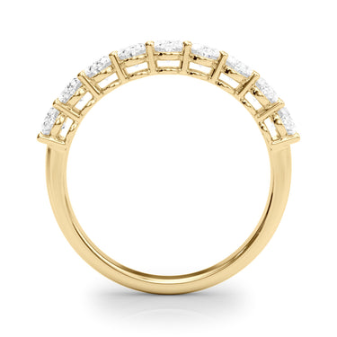 9-Stone Shared Prong Oval Wedding Band – Oval Lab Diamond Wedding Band in 18K Gold | Just Brilliant – angle view