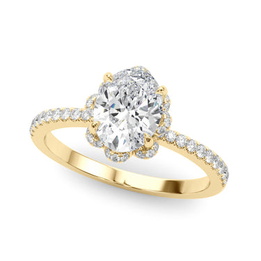 Engagement Ring Oval Cent – Oval Lab Diamond Engagement Ring in 18K Gold | Just Brilliant – side view