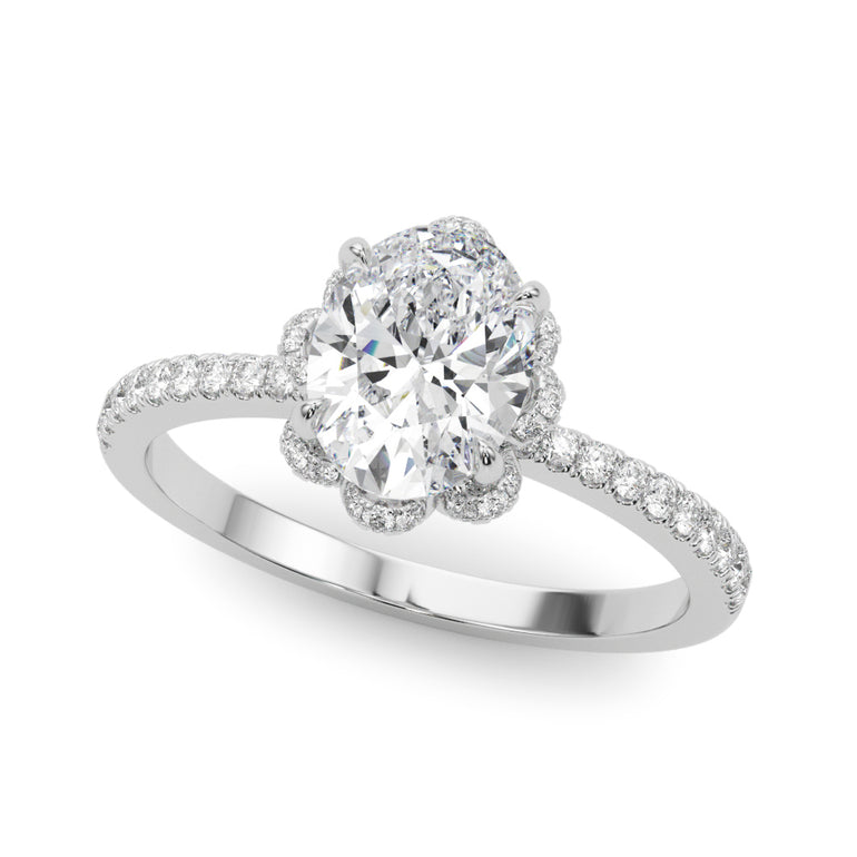 Engagement Ring Oval Cent – Oval Lab Diamond Engagement Ring in 18K Gold | Just Brilliant