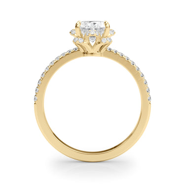 Engagement Ring Oval Cent – Oval Lab Diamond Engagement Ring in 18K Gold | Just Brilliant – angle view