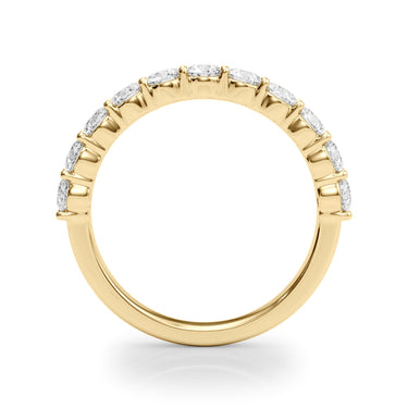 Shared Prong Wedding Band – Lab Diamond Wedding Band in 18K Gold | Just Brilliant – angle view