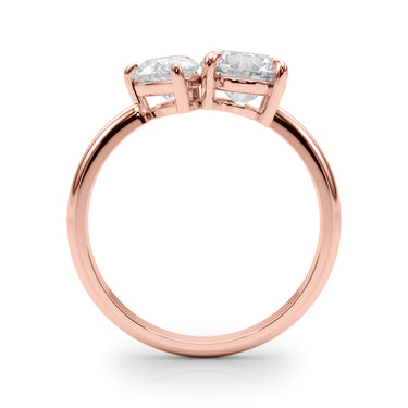 2-Stone Round & Pear Engagement Ring – Pear-Shaped Lab Diamond Engagement Ring in 18K Gold | Just Brilliant – view 10