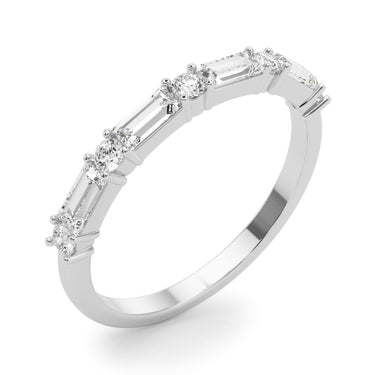 Alternating Round & Straight Baguette Wedding Band – Baguette Lab Diamond Wedding Band in 18K Gold | Just Brilliant – life...