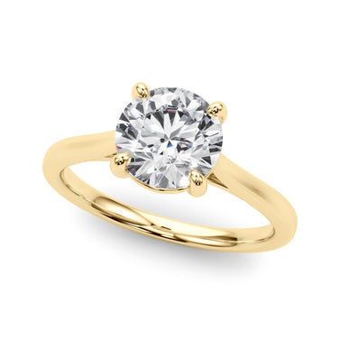 Round Solitaire Engagement Ring – Round Lab Diamond Engagement Ring in 18K Gold | Just Brilliant – side view