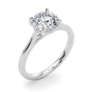 Round Solitaire Engagement Ring – Round Lab Diamond Engagement Ring in 18K Gold | Just Brilliant – lifestyle view