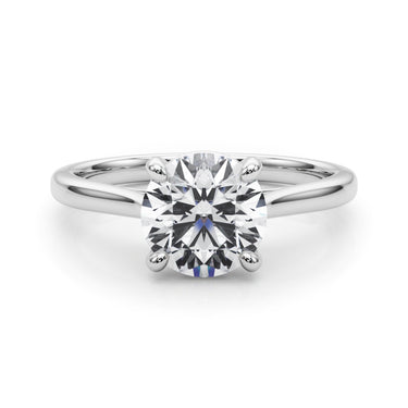 Round Solitaire Engagement Ring – Round Lab Diamond Engagement Ring in 18K Gold | Just Brilliant – close-up view