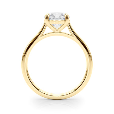 Round Solitaire Engagement Ring – Round Lab Diamond Engagement Ring in 18K Gold | Just Brilliant – angle view