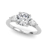 3-Stone Round Engagement Ring W/ Pear Sides – Pear-Shaped Lab Diamond Engagement Ring in 18K Gold | Just Brilliant