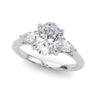 3-Stone Oval Engagement Ring W/ Pear Sides – Pear-Shaped Lab Diamond Engagement Ring in 18K Gold | Just Brilliant