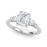 3-Stone Emerald Engagement Ring W/ Pear Sides – Pear-Shaped Emerald & Lab Diamond Engagement Ring in 18K Gold | Just Brill...