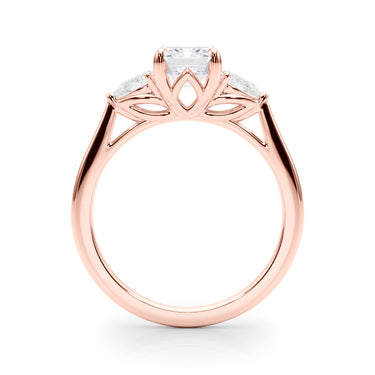 3-Stone Emerald Engagement Ring W/ Pear Sides – Pear-Shaped Emerald Engagement Ring in 18K Gold | Just Brilliant – view 10