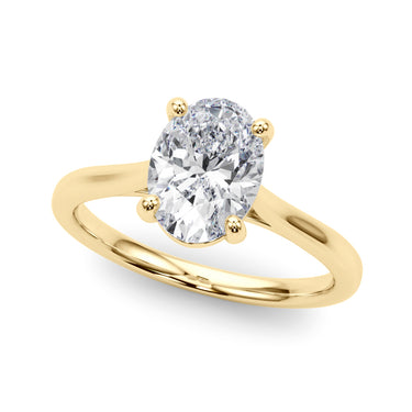 Solitaire Oval Engagement Ring – Oval Lab Diamond Engagement Ring in 18K Gold | Just Brilliant – side view