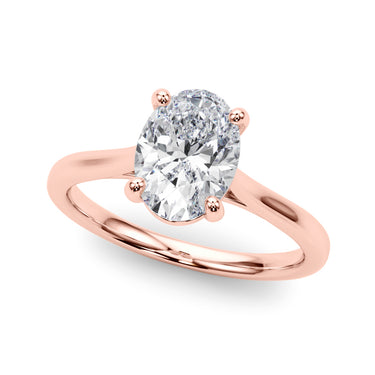 Solitaire Oval Engagement Ring – Oval Lab Diamond Engagement Ring in 18K Gold | Just Brilliant – view 9