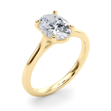 Solitaire Oval Engagement Ring – Oval Lab Diamond Engagement Ring in 18K Gold | Just Brilliant – view 7