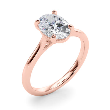 Solitaire Oval Engagement Ring – Oval Lab Diamond Engagement Ring in 18K Gold | Just Brilliant – view 11