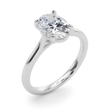 Solitaire Oval Engagement Ring – Oval Lab Diamond Engagement Ring in 18K Gold | Just Brilliant – close-up view