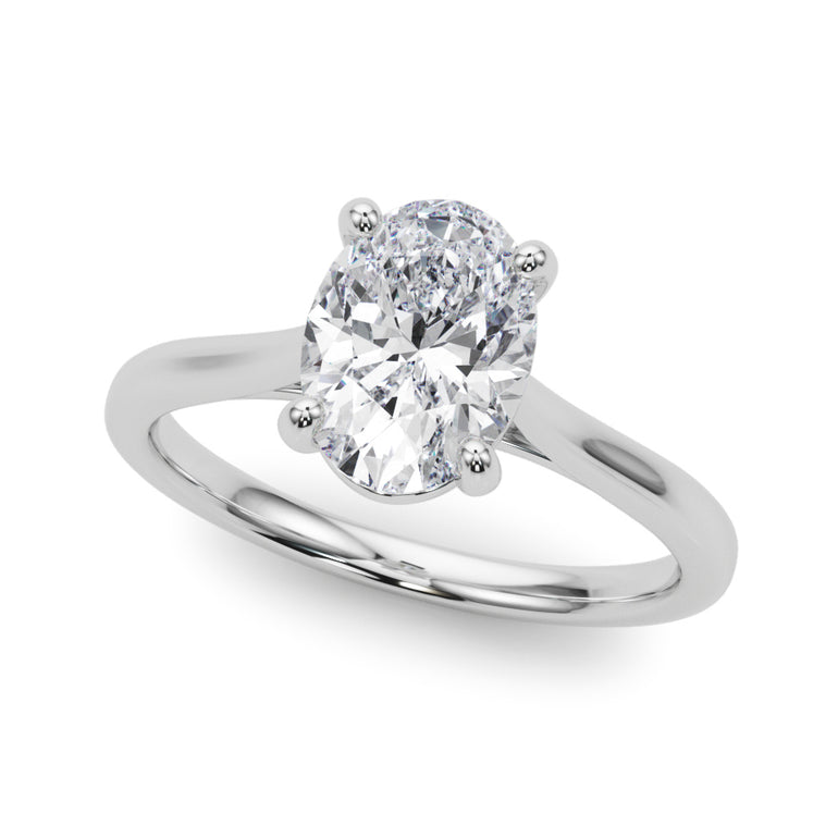 Solitaire Oval Engagement Ring – Oval Lab Diamond Engagement Ring in 18K Gold | Just Brilliant