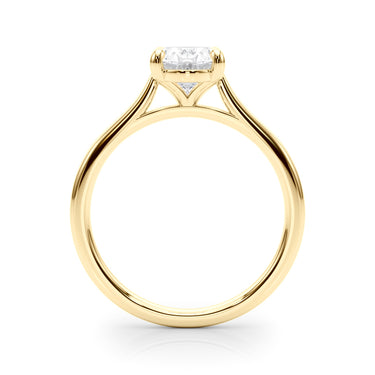 Solitaire Oval Engagement Ring – Oval Lab Diamond Engagement Ring in 18K Gold | Just Brilliant – angle view