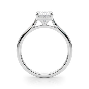 Solitaire Oval Engagement Ring – Oval Lab Diamond Engagement Ring in 18K Gold | Just Brilliant – detail view