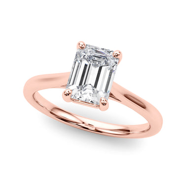 Solitaire Emerald Cut Engagement Ring – Emerald Cut Emerald Engagement Ring in 18K Gold | Just Brilliant – view 9
