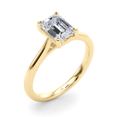 Solitaire Emerald Cut Engagement Ring – Emerald Cut Emerald Engagement Ring in 18K Gold | Just Brilliant – view 7