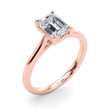 Solitaire Emerald Cut Engagement Ring – Emerald Cut Emerald Engagement Ring in 18K Gold | Just Brilliant – view 11