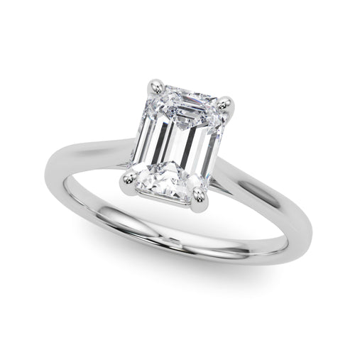 Solitaire Emerald Cut Engagement Ring