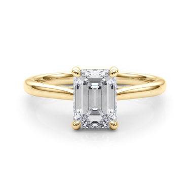 Solitaire Emerald Cut Engagement Ring – Emerald Cut Emerald Engagement Ring in 18K Gold | Just Brilliant – view 8
