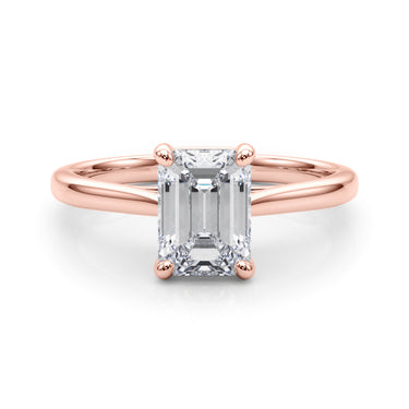 Solitaire Emerald Cut Engagement Ring – Emerald Cut Emerald Engagement Ring in 18K Gold | Just Brilliant – view 12