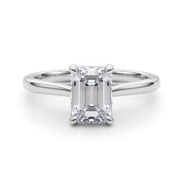 Solitaire Emerald Cut Engagement Ring – Emerald Cut Emerald Engagement Ring in 18K Gold | Just Brilliant – lifestyle view