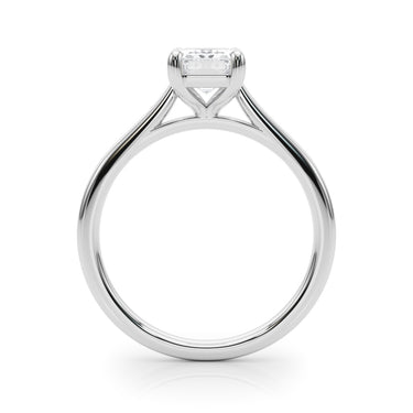 Solitaire Emerald Cut Engagement Ring – Emerald Cut Emerald Engagement Ring in 18K Gold | Just Brilliant – detail view