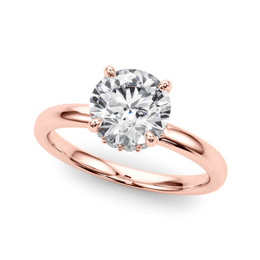 Round Hidden Halo Engagement Ring – Round Lab Diamond Engagement Ring in 18K Gold | Just Brilliant – view 9