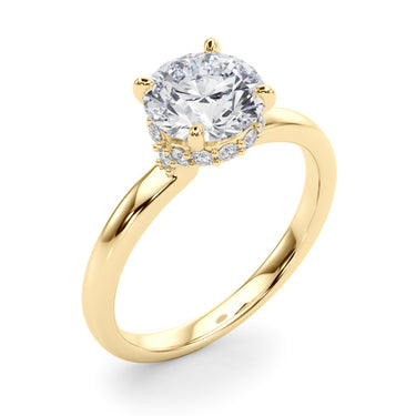 Round Hidden Halo Engagement Ring – Round Lab Diamond Engagement Ring in 18K Gold | Just Brilliant – view 8