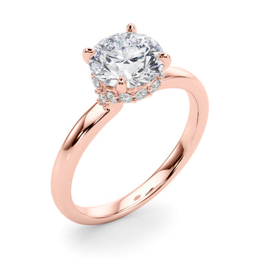 Round Hidden Halo Engagement Ring – Round Lab Diamond Engagement Ring in 18K Gold | Just Brilliant – view 12