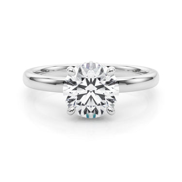 Round Hidden Halo Engagement Ring – Round Lab Diamond Engagement Ring in 18K Gold | Just Brilliant – close-up view