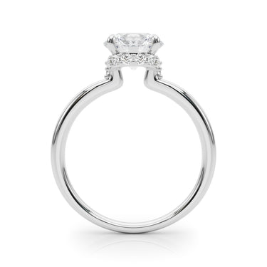 Round Hidden Halo Engagement Ring – Round Lab Diamond Engagement Ring in 18K Gold | Just Brilliant – detail view