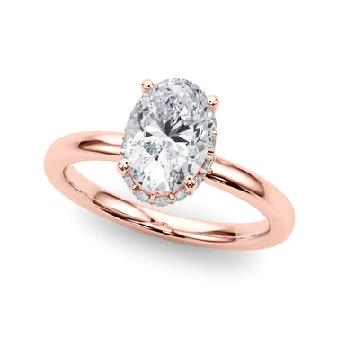 Hidden Halo Oval Engagement Ring – Oval Lab Diamond Engagement Ring in 18K Gold | Just Brilliant – view 9