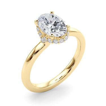 Hidden Halo Oval Engagement Ring – Oval Lab Diamond Engagement Ring in 18K Gold | Just Brilliant – view 8
