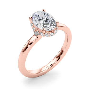 Hidden Halo Oval Engagement Ring – Oval Lab Diamond Engagement Ring in 18K Gold | Just Brilliant – view 12