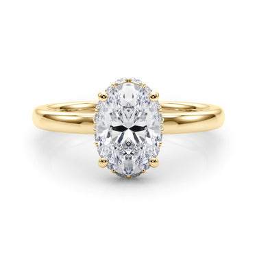 Hidden Halo Oval Engagement Ring – Oval Lab Diamond Engagement Ring in 18K Gold | Just Brilliant – view 7
