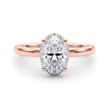 Hidden Halo Oval Engagement Ring – Oval Lab Diamond Engagement Ring in 18K Gold | Just Brilliant – view 11