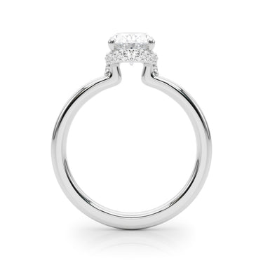 Hidden Halo Oval Engagement Ring – Oval Lab Diamond Engagement Ring in 18K Gold | Just Brilliant – detail view