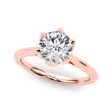 6-Prong Round Tulip Solitaire Engagement Ring – Round Lab Diamond Engagement Ring in 18K Gold | Just Brilliant – view 9