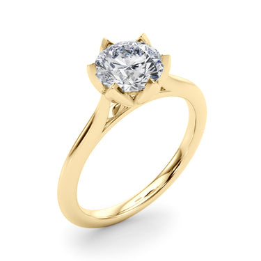 6-Prong Round Tulip Solitaire Engagement Ring – Round Lab Diamond Engagement Ring in 18K Gold | Just Brilliant – view 8