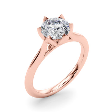 6-Prong Round Tulip Solitaire Engagement Ring – Round Lab Diamond Engagement Ring in 18K Gold | Just Brilliant – view 12