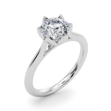 6-Prong Round Tulip Solitaire Engagement Ring – Round Lab Diamond Engagement Ring in 18K Gold | Just Brilliant – lifestyle...