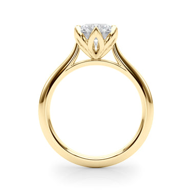 6-Prong Round Tulip Solitaire Engagement Ring – Round Lab Diamond Engagement Ring in 18K Gold | Just Brilliant – angle view
