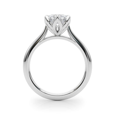 6-Prong Round Tulip Solitaire Engagement Ring – Round Lab Diamond Engagement Ring in 18K Gold | Just Brilliant – detail view