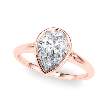 Bezel Set Pear Solitaire Engagement Ring – Pear-Shaped Lab Diamond Engagement Ring in 18K Gold | Just Brilliant – view 9