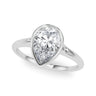 Bezel Set Pear Solitaire Engagement Ring – Pear-Shaped Lab Diamond Engagement Ring in 18K Gold | Just Brilliant